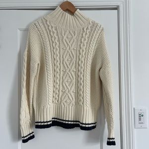 Vineyard vines Womens cable-knit fisherman turtleneck sweater - size small